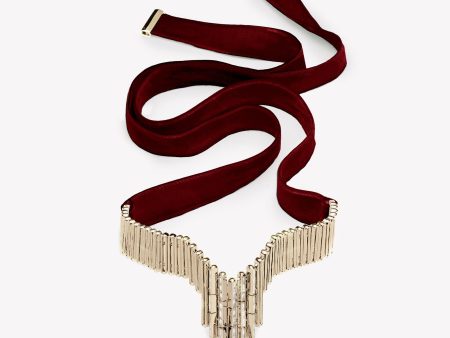 TWILL BAGUETTE COLLAR | RUBY VELVET Online Hot Sale