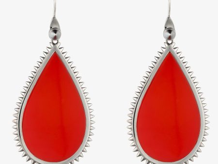 TEARDROP SLICE EARRINGS | RED AGATE Supply