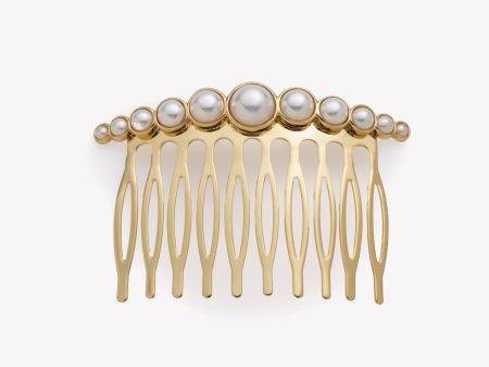 GRADUATED ROUND PEARL HAIR COMB Discount