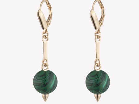 BEADED SPHERE DROP EARRINGS - MALACHITE Online Hot Sale