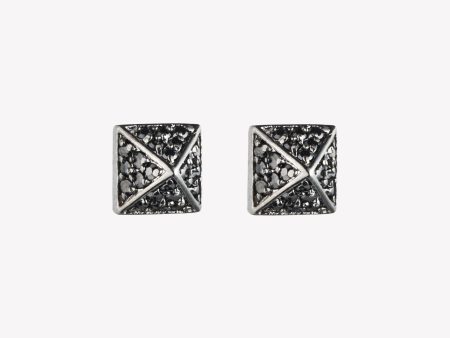 PAVÉ PYRAMID STUD EARRINGS Discount