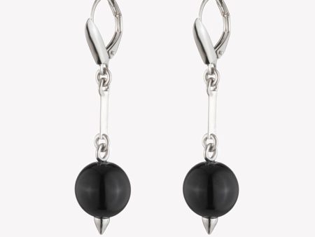 BEADED SPHERE DROP EARRINGS - ONYX Discount