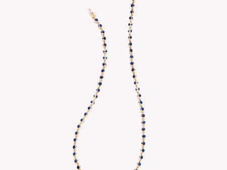 SHORT INLAID DOME NECKLACE - LAPIS LAZULI Supply