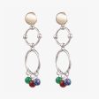 BEADED BARBELL CHANDELIER EARRINGS For Cheap