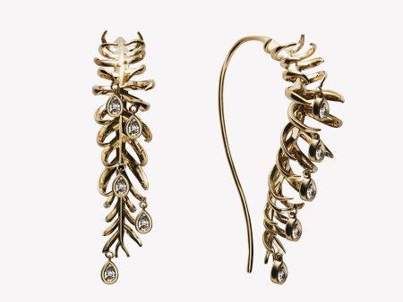 frond drop earringsantique diamondscirca 1920 For Cheap