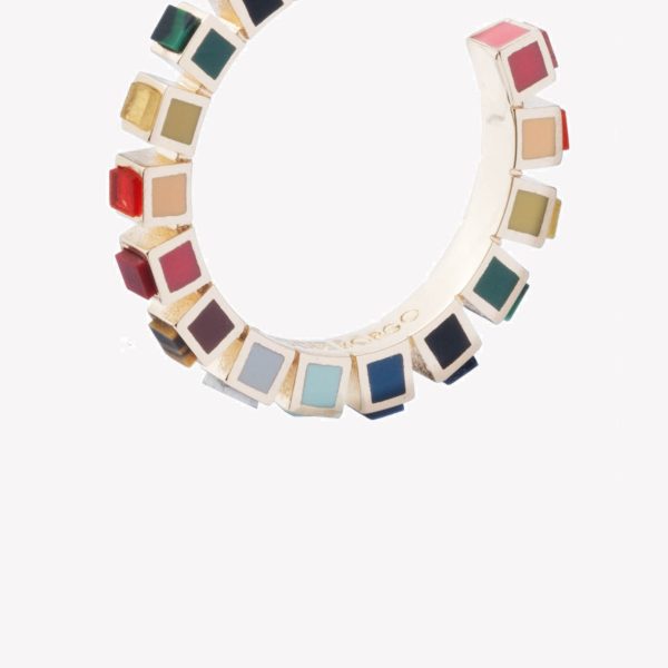 SMALL INLAID CUBE HOOPS - PRISM Discount