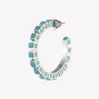 SMALL INLAID CUBE HOOPS - TURQUOISE Fashion