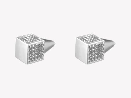 PAVÉ CUBE STUD EARRINGS For Discount