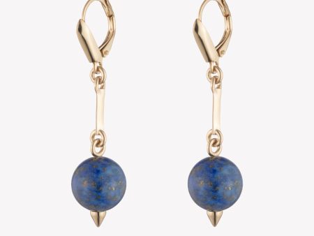 BEADED SPHERE DROP EARRINGS - LAPIS LAZULI Online