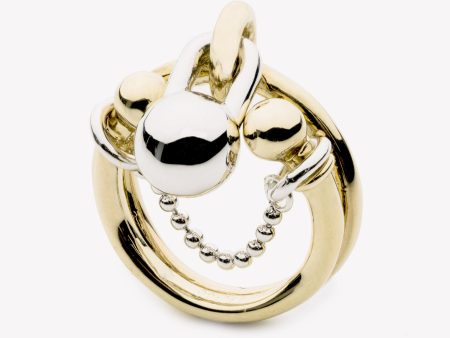 DOUBLE BARBELL RING Online Hot Sale