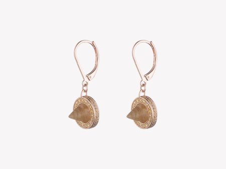 CONE DROP EARRING - RUTILATED QUARTZ For Cheap