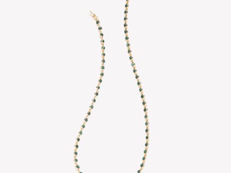 SHORT INLAID DOME NECKLACE - MALACHITE on Sale