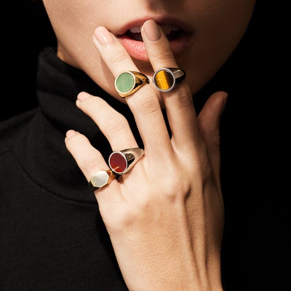 INLAID SIGNET RING - TIGER EYE Online