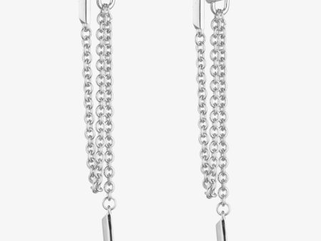 DRAPED CHAIN BAR EARRINGS For Sale