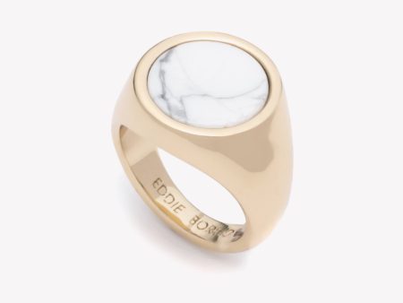 INLAID SIGNET RING - HOWLITE Fashion