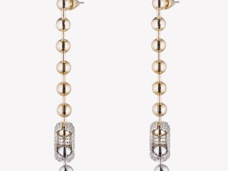 PAVÉ BALL CHAIN EARRINGS Cheap