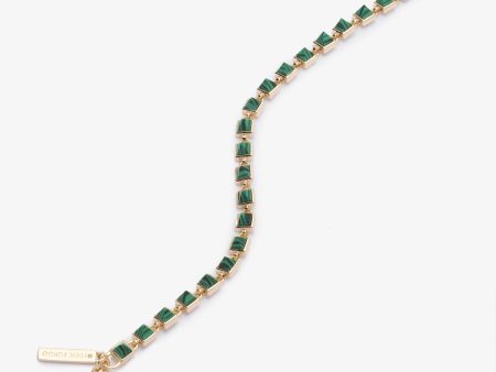 PYRAMID TENNIS BRACELET - MALACHITE Discount