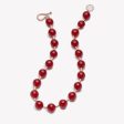 BEADED BALL CHAIN NECKLACE - CARNELIAN on Sale