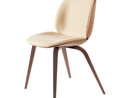 Beetle Dining Chair - Front Upholstered - Wood Base - 3D Veneer Shell on Sale