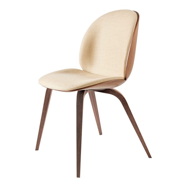 Beetle Dining Chair - Front Upholstered - Wood Base - 3D Veneer Shell on Sale