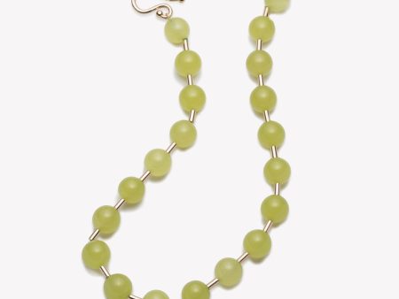 BEADED BALL CHAIN NECKLACE - JADE Cheap