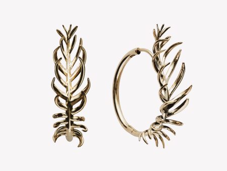 frond hoop earrings - 0.8  Sale