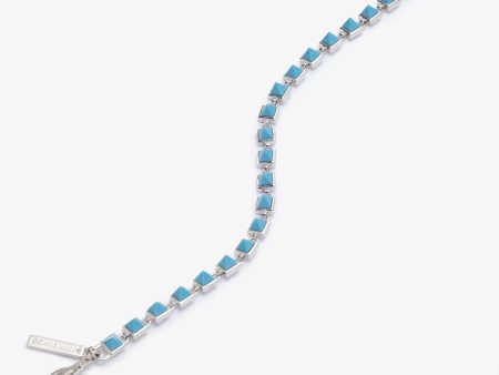 PYRAMID TENNIS BRACELET - TURQUOISE For Sale