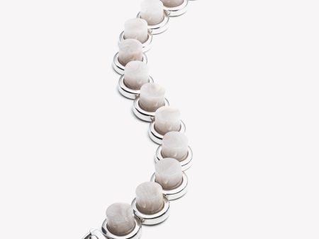 CYLINDER BRACELET - WHITE AGATE Hot on Sale