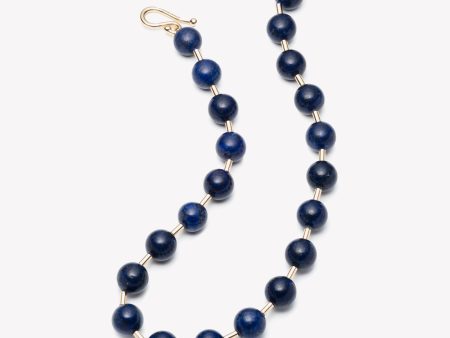 BEADED BALL CHAIN NECKLACE - LAPIS LAZULI Supply