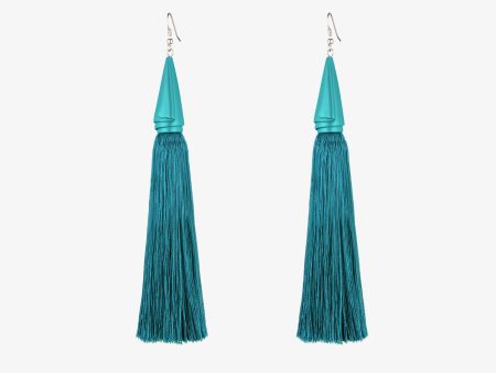 DRAPED SILK TASSEL EARRINGS Supply