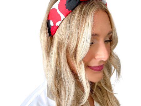 Red Collegiate Cheetah Headband Fashion